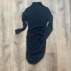 Elegant Black Ribbed Dress